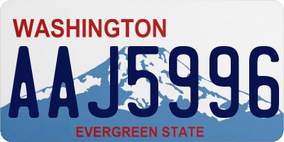 WA license plate AAJ5996