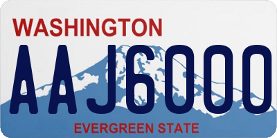 WA license plate AAJ6000