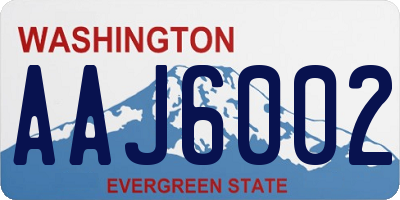 WA license plate AAJ6002