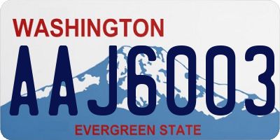 WA license plate AAJ6003