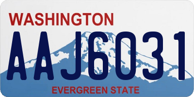 WA license plate AAJ6031