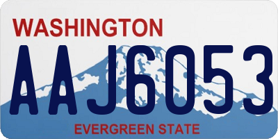 WA license plate AAJ6053