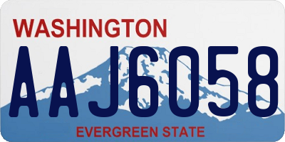 WA license plate AAJ6058