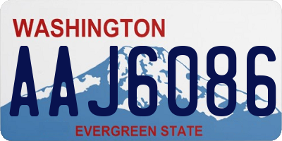 WA license plate AAJ6086