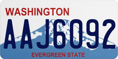 WA license plate AAJ6092