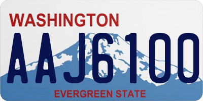 WA license plate AAJ6100