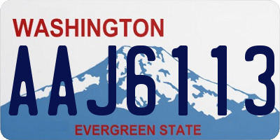 WA license plate AAJ6113