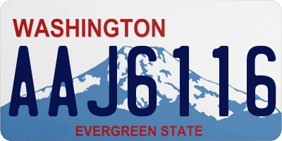 WA license plate AAJ6116