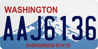 WA license plate AAJ6136