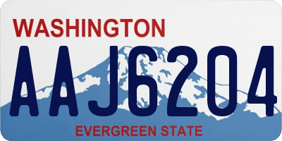 WA license plate AAJ6204