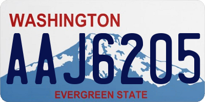 WA license plate AAJ6205