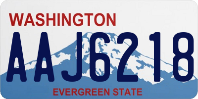 WA license plate AAJ6218