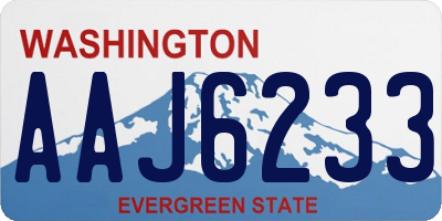 WA license plate AAJ6233
