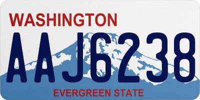 WA license plate AAJ6238