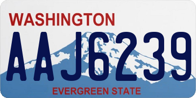 WA license plate AAJ6239