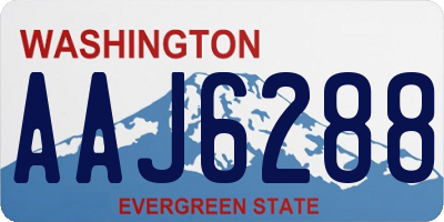 WA license plate AAJ6288