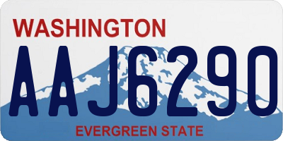 WA license plate AAJ6290