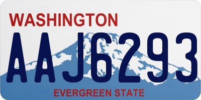 WA license plate AAJ6293