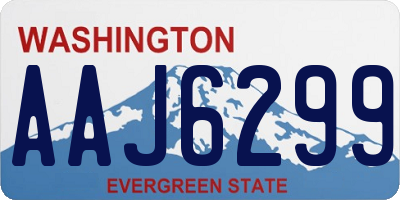WA license plate AAJ6299