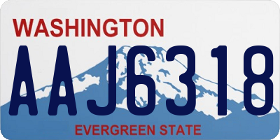 WA license plate AAJ6318