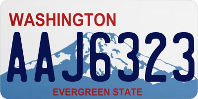 WA license plate AAJ6323