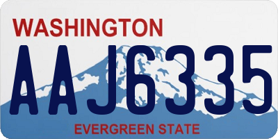 WA license plate AAJ6335