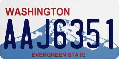 WA license plate AAJ6351