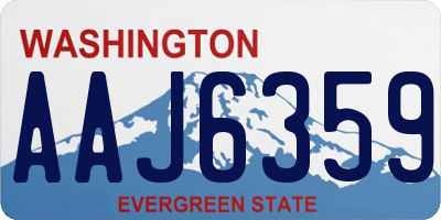 WA license plate AAJ6359