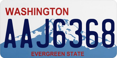 WA license plate AAJ6368