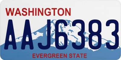 WA license plate AAJ6383
