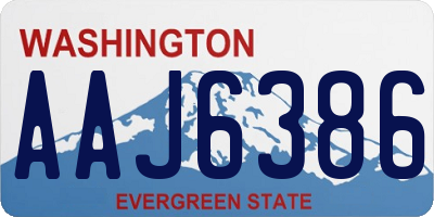 WA license plate AAJ6386