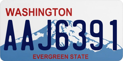 WA license plate AAJ6391