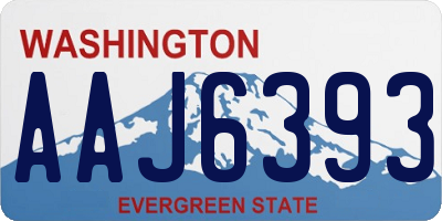 WA license plate AAJ6393