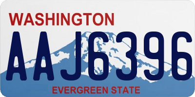 WA license plate AAJ6396