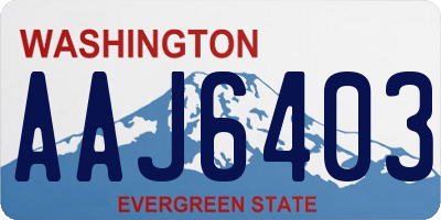 WA license plate AAJ6403