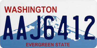 WA license plate AAJ6412