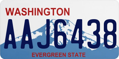 WA license plate AAJ6438