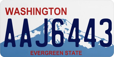 WA license plate AAJ6443