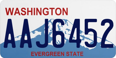 WA license plate AAJ6452