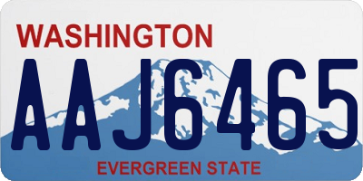 WA license plate AAJ6465