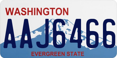 WA license plate AAJ6466
