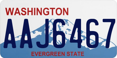WA license plate AAJ6467