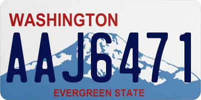 WA license plate AAJ6471