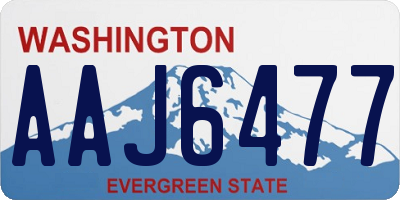 WA license plate AAJ6477