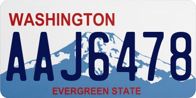 WA license plate AAJ6478