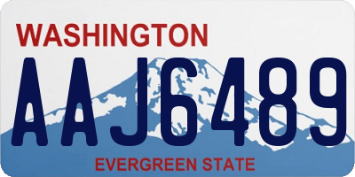 WA license plate AAJ6489