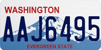 WA license plate AAJ6495