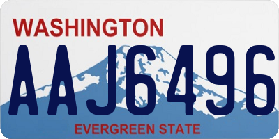 WA license plate AAJ6496