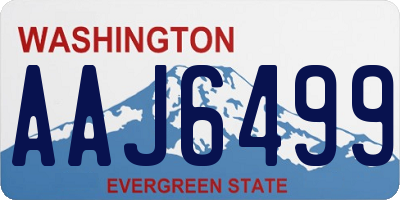 WA license plate AAJ6499
