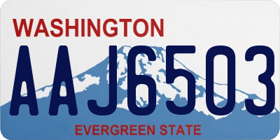 WA license plate AAJ6503